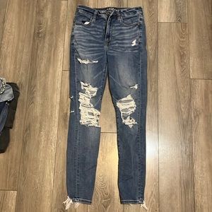 Denim ripped skinny jeans